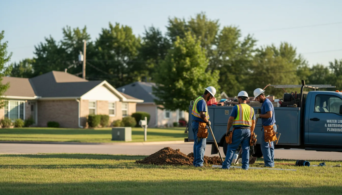 Residential water line and bathroom plumbing service in Moffit, ND